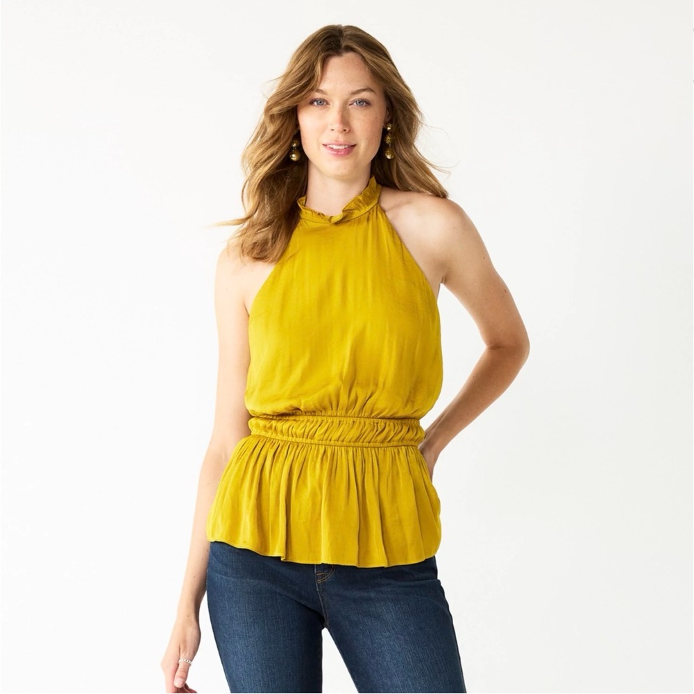 Nine West Mustard Yellow Sleeveless Women's Top XS